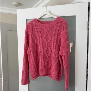 Princess Polly Textured Knit Sweater in Rose